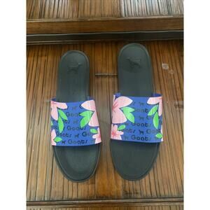 GOATS Black/Blue Floral Comfortable Slip On Slide Sz 7.5 Women New Nordstrom